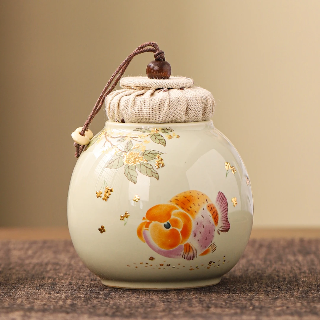 草木灰防潮茶叶罐子精品高档小号便携茶罐密封罐新中式存茶罐空罐