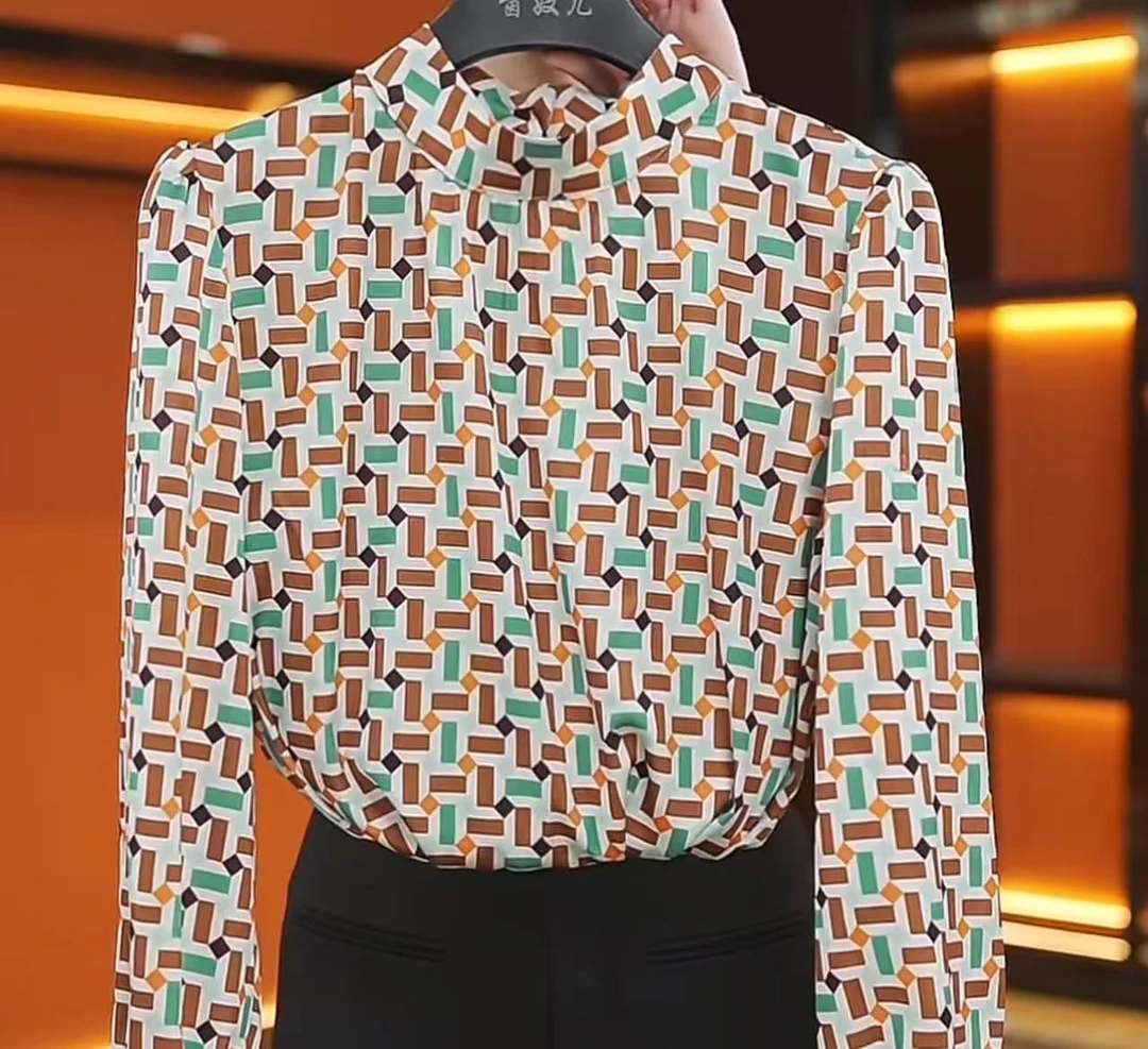 杭州原版正品2025初春新款气质高级感优雅名媛素底彩格衬衫女