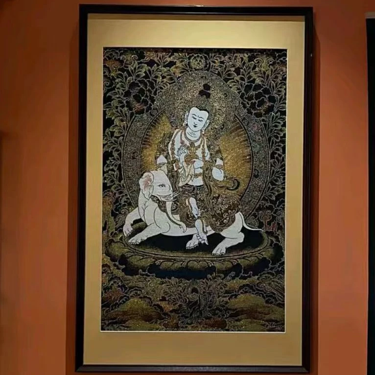 【普贤菩萨】唐卡装饰画适用于茶室玄关客厅背景墙