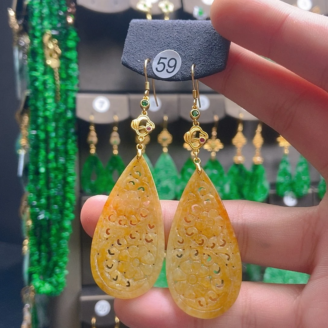 翡翠未镶嵌耳饰翡翠