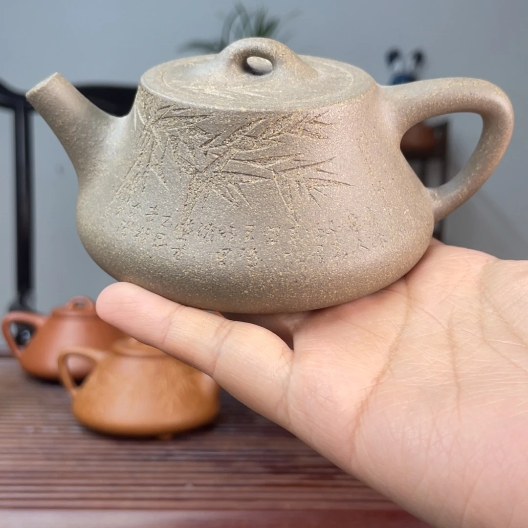 段泥茶壶青段柱瓢200cc