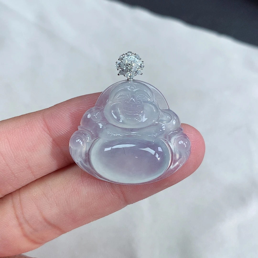 颈饰未镶嵌翡翠白冰佛公