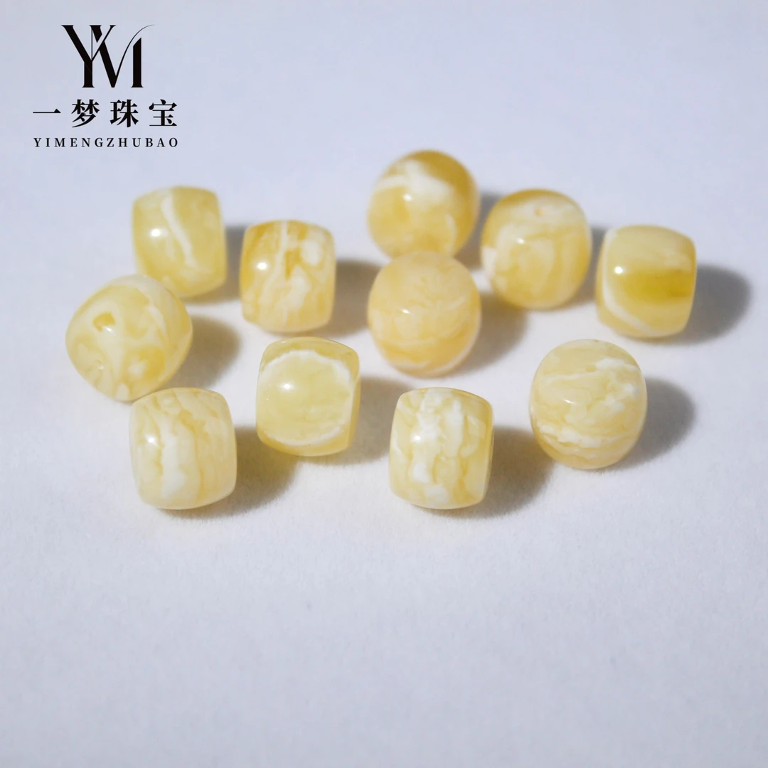 天然俄料蜜蜡精工直切11mm白妖花（多样性发其一）精品妖孽