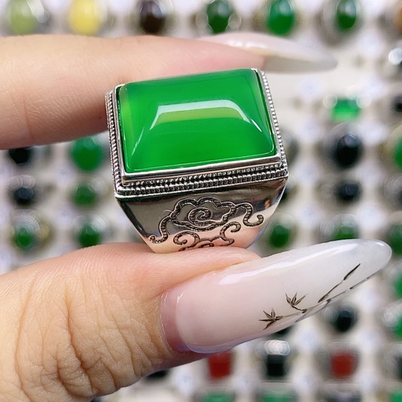 【闪购商品】玛瑙/玉髓戒指银S925镶嵌诚*