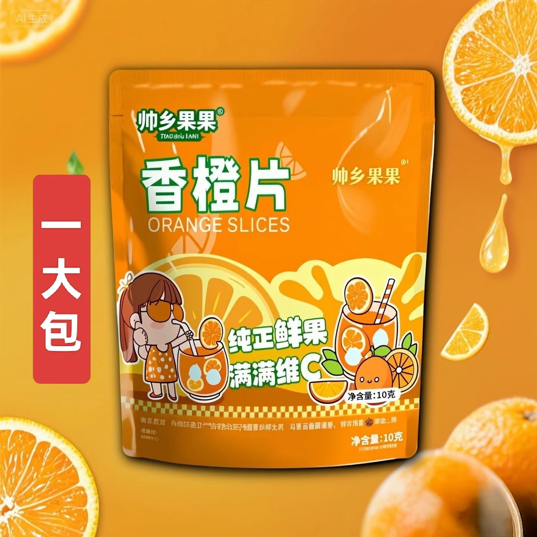 帅乡果果优质香橙片水果干烘干水果茶泡水即食烘培装饰蛋糕橙子片