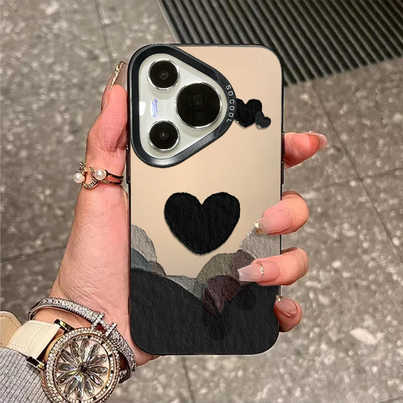 油画爱心适用于华为pura80手机壳p70新款p60磨砂彩银50防摔40外壳