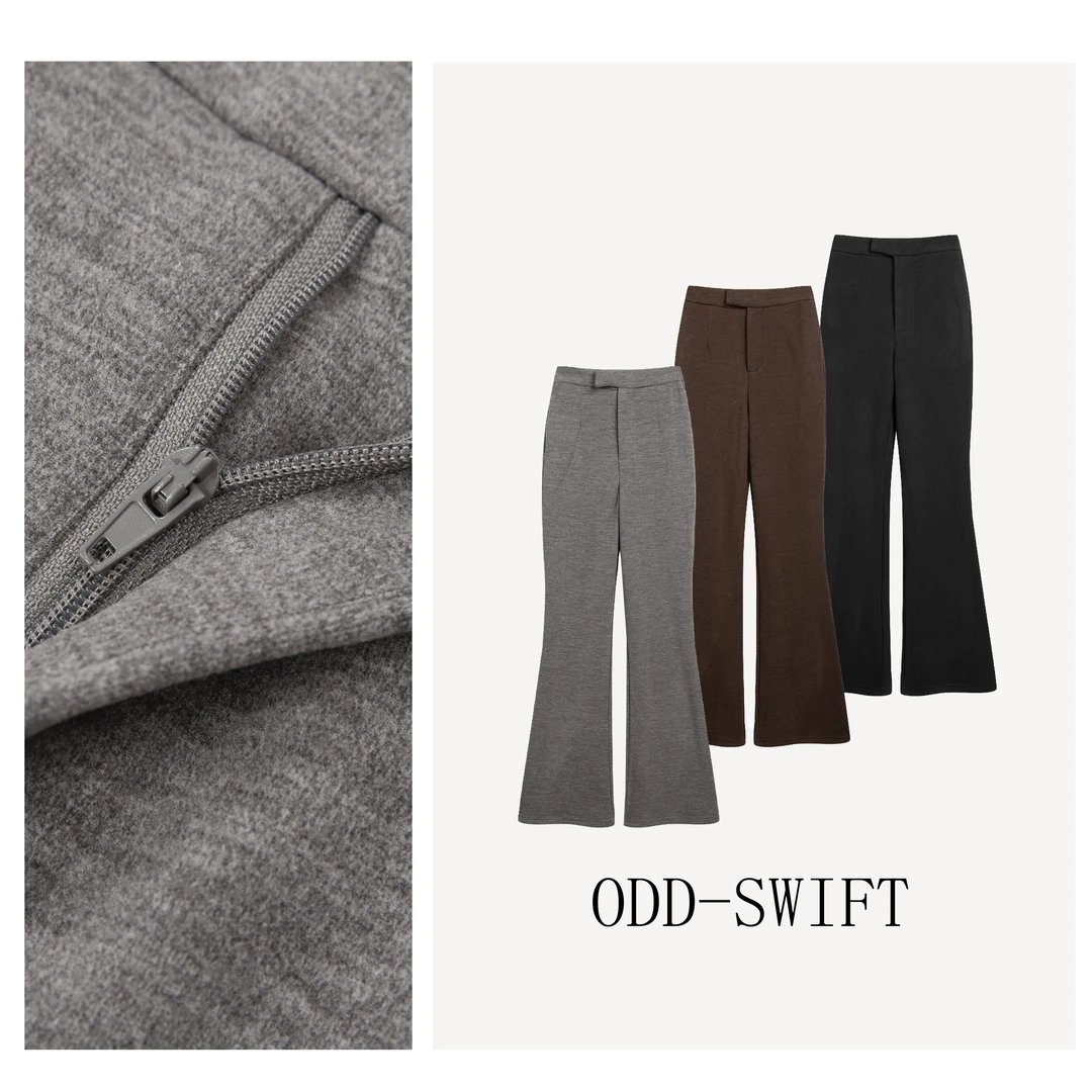 25冬季新款热力山羊绒高腰垂感慵懒糯米面膜微喇裤 -ODD8599