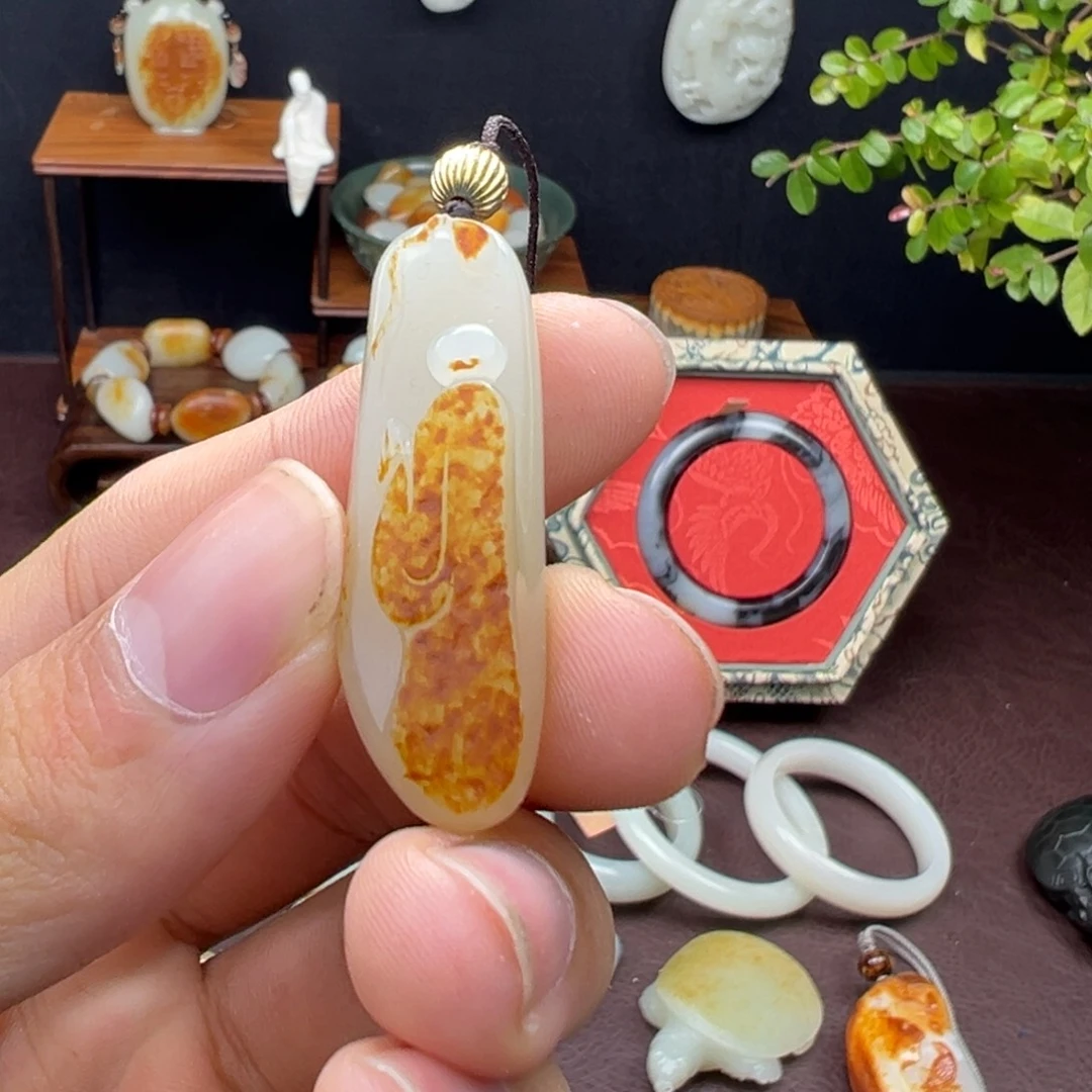 和田玉未镶嵌吊坠(不含链)和田玉悟道吊坠