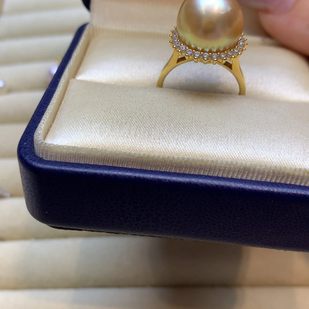 银S925镶嵌戒指海水珍珠