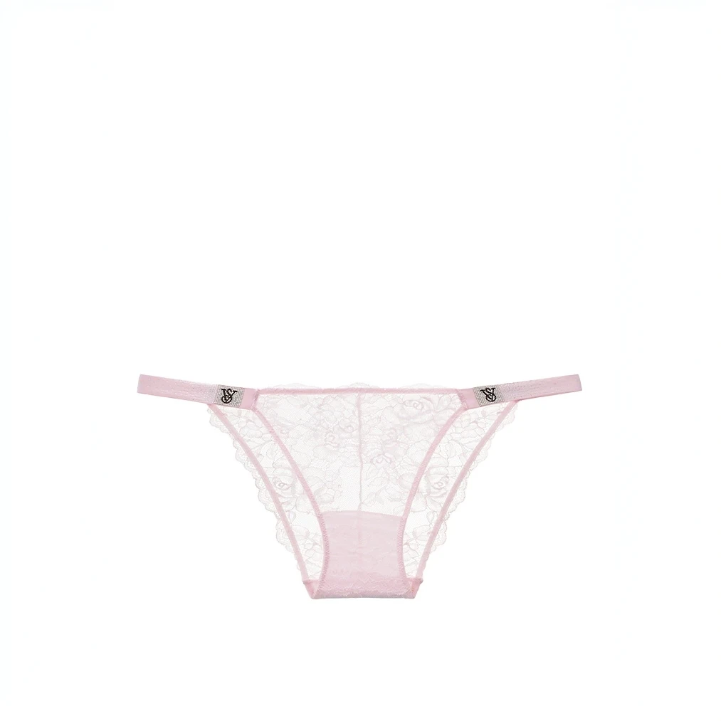 【维密·内裤】闪亮腰带性感玫瑰蕾丝流光风低腰比基尼内裤