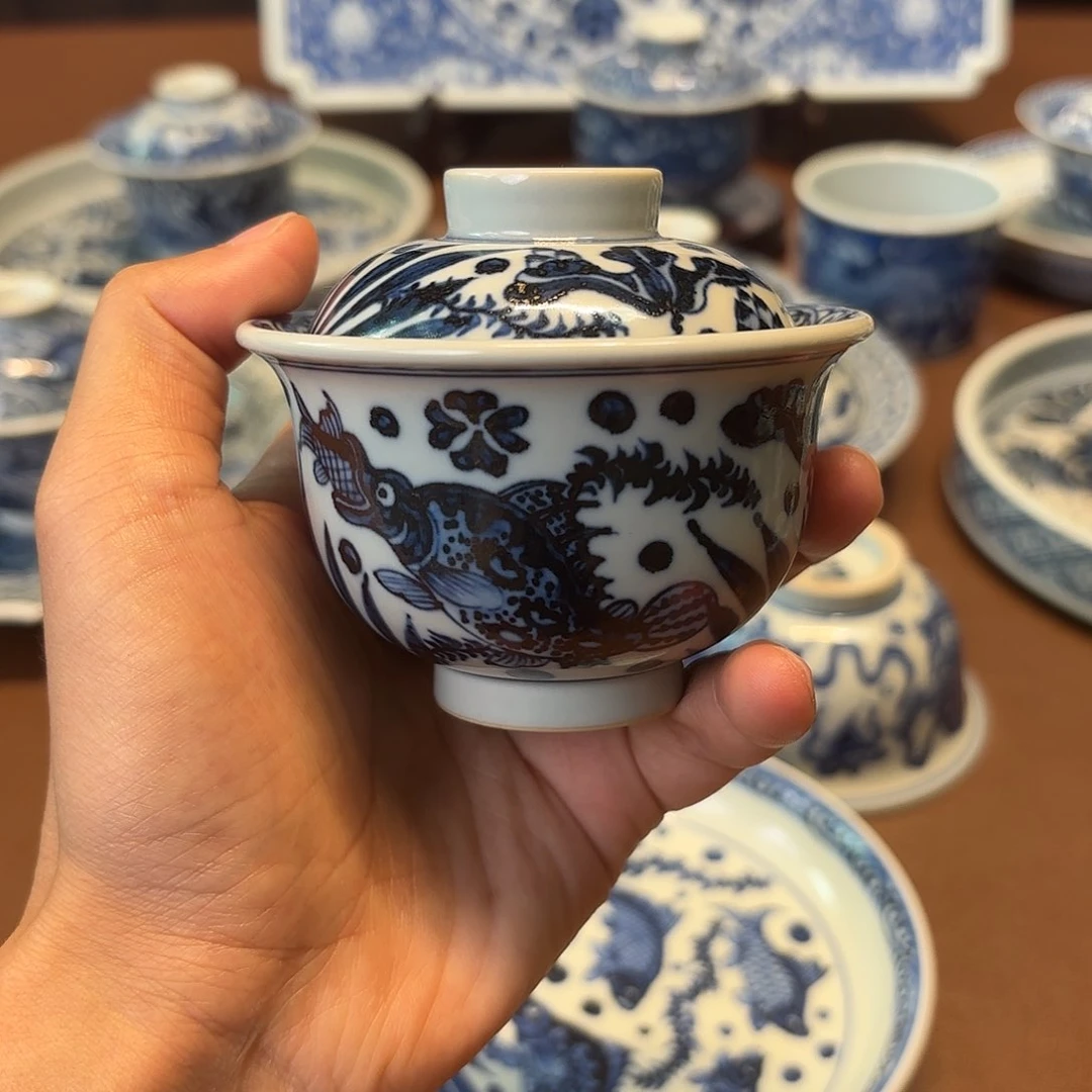 瓷片景德镇手绘茶具微瑕