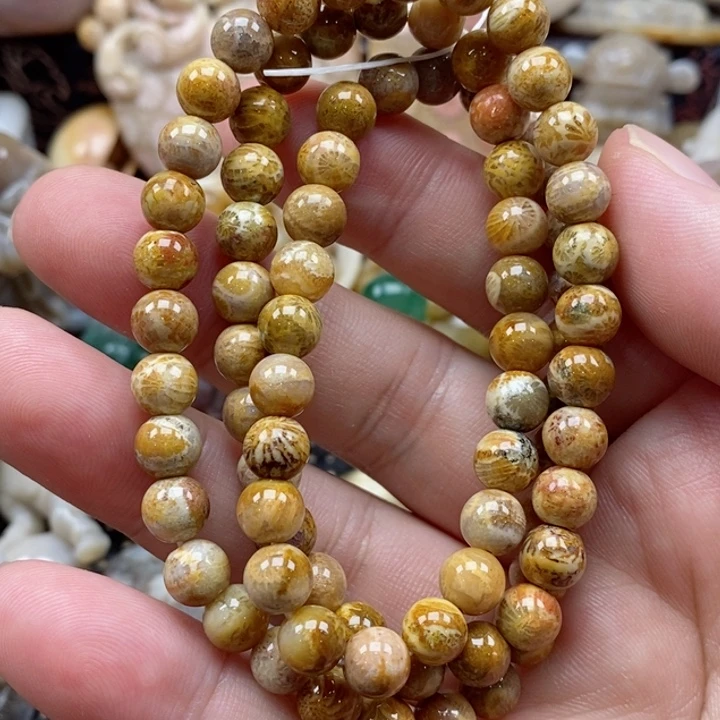 硅化珊瑚（珊瑚玉）颈饰未镶嵌