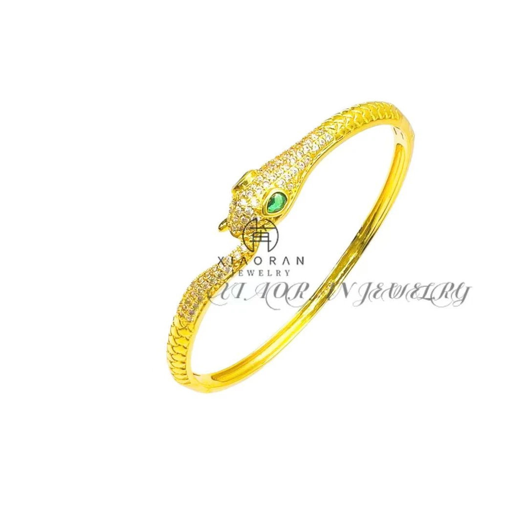 XR3001灵蛇献瑞卡扣手镯 精美复古气质百搭款