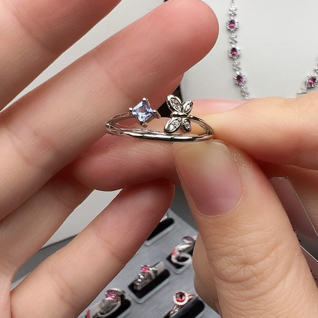 戒指坦桑石银S925镶嵌