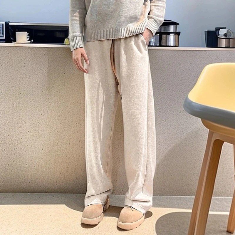2025春夏新款潮牌美式水洗卫裤男季阔腿宽松直筒运动休闲大码长裤