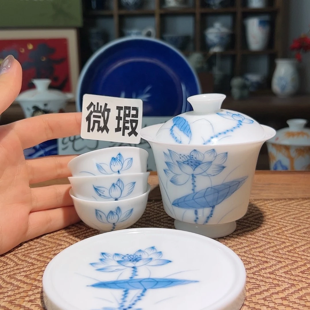 【闪购商品】微瑕 手绘 盖碗
