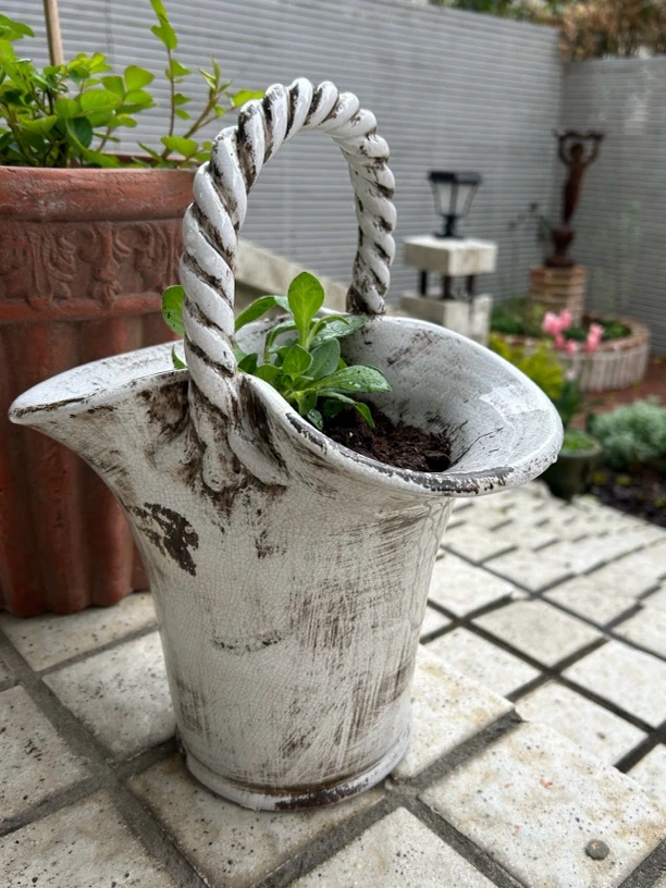 手工拉胚花篮冰裂釉面花盆复古花盆
