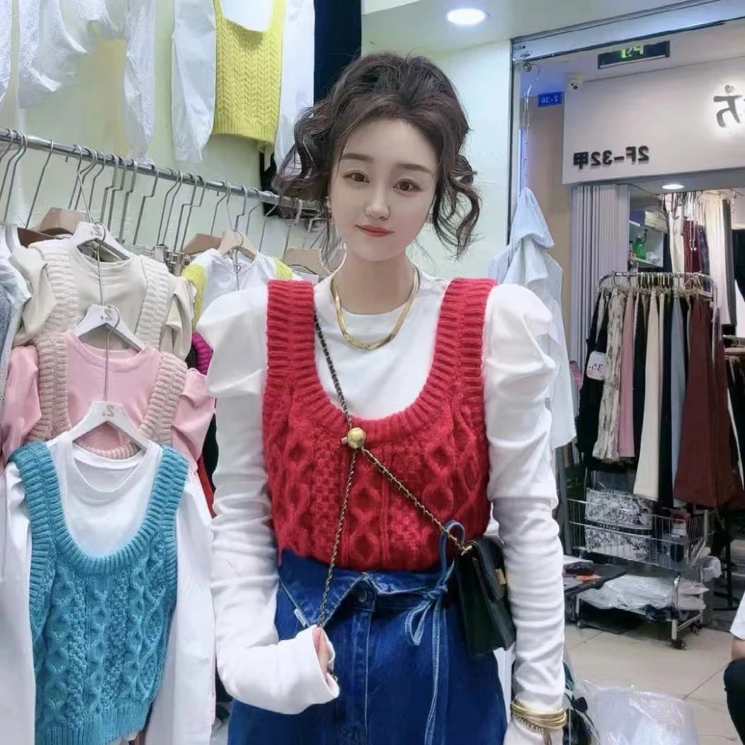 新品泡泡袖T恤打底衫时尚显瘦轻奢冬季名媛