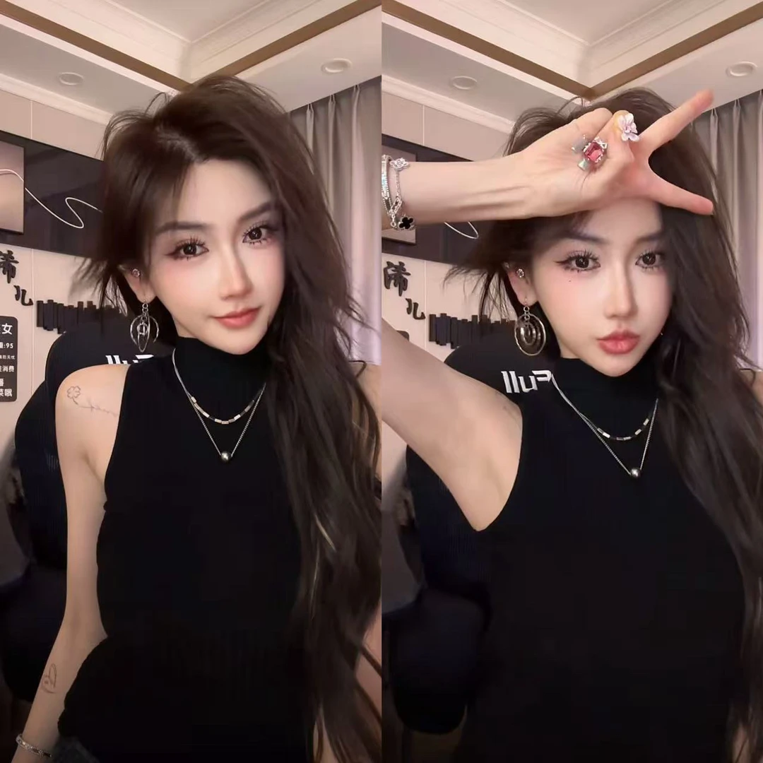 半高领针织背心简约气质上衣