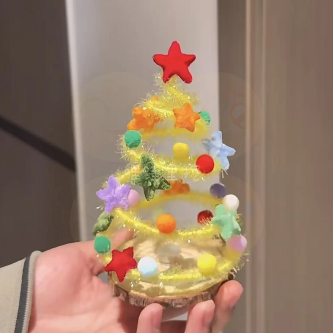 可旋转圣诞树氛围小摆件手工DIY材料包圣诞节送女友闺蜜礼物L826