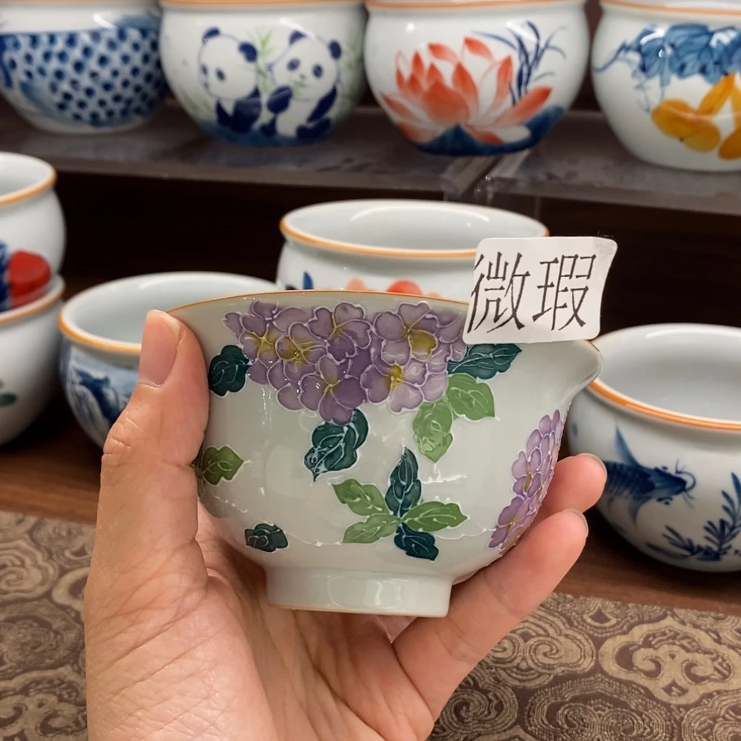 釉下彩纯手绘微瑕