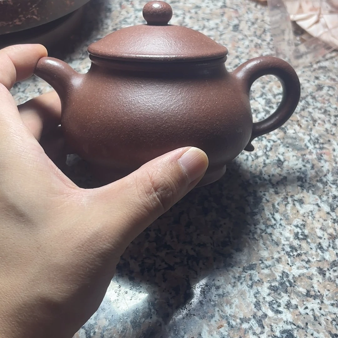 茶壶紫砂微瑕刘叶千禧紫泥潘壶