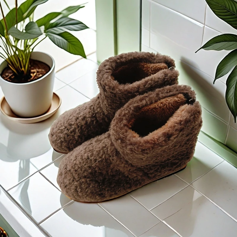 韩版羊羔毛加厚保暖棉靴新款高帮拉链时尚雪地靴防滑橡胶底