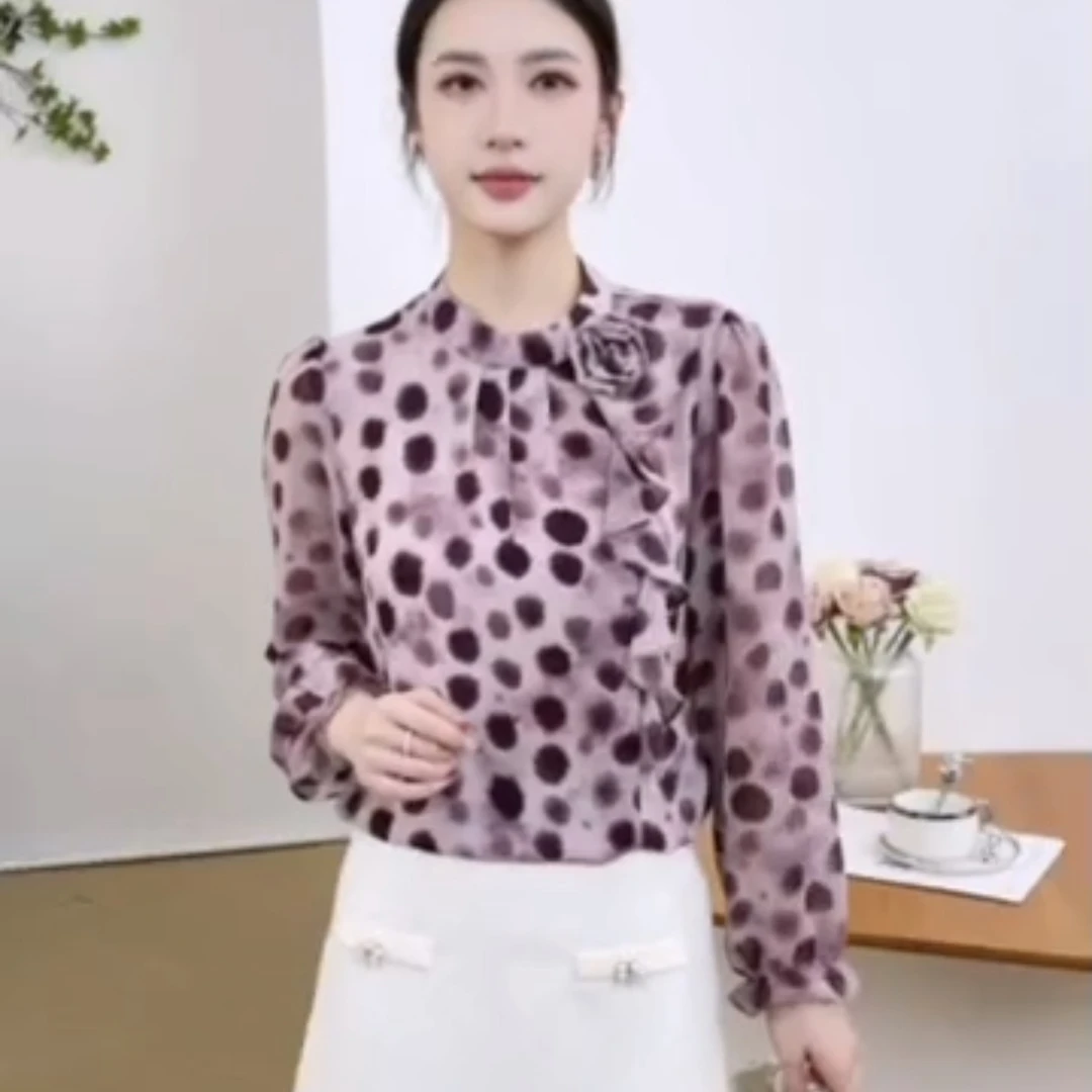 〖铃铛精选〗圆点花朵时尚衬衣