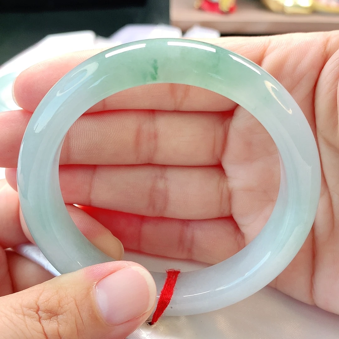 翡翠未镶嵌手镯56正