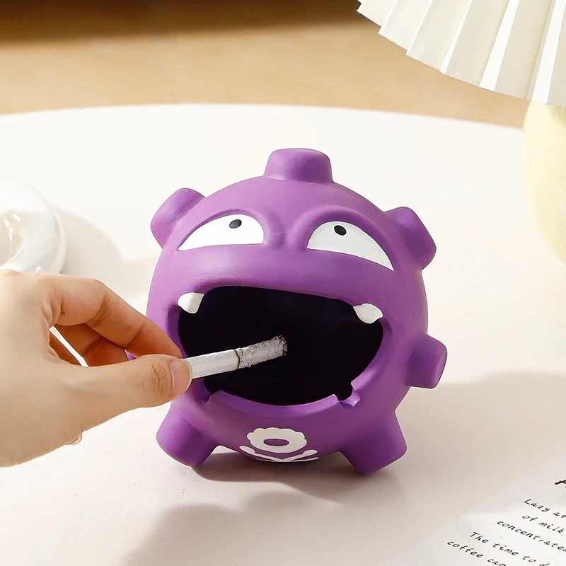 瓦斯弹烟灰缸带盖防灰飞客厅家用办公室烟缸高级感烟缸摆件