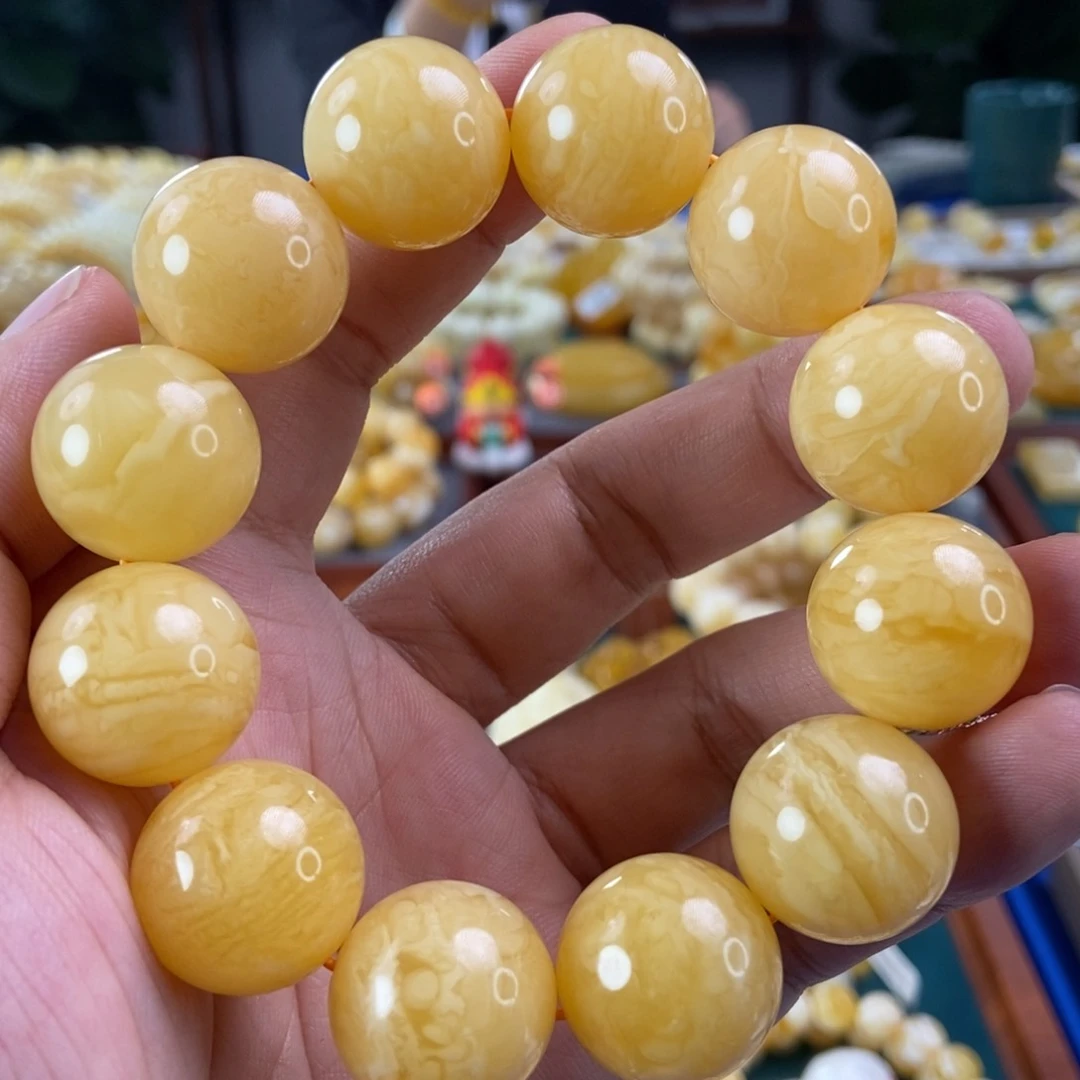 琥珀珠宝奇石未镶嵌永**毅20虎皮纹手串55.49