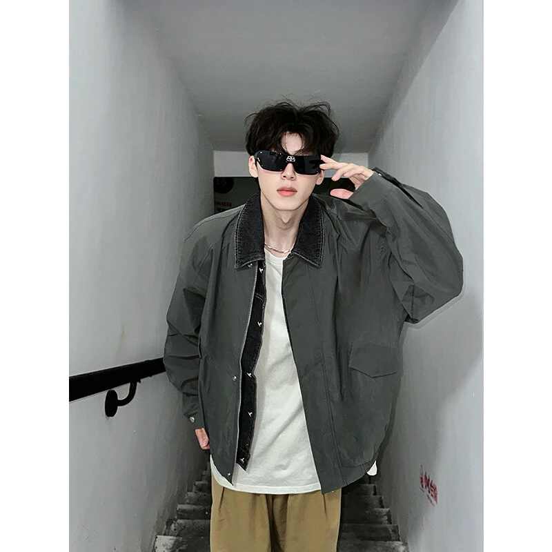 cleanfit飞行员翻领外套男春秋美式街头潮流高级感棒球服冲锋夹克