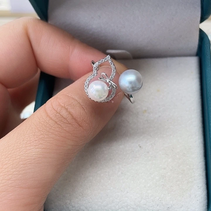 海水珍珠戒指银S925镶嵌