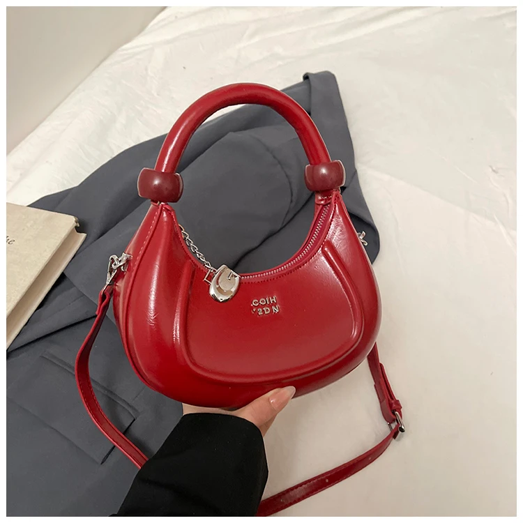 超火小包包女式2025新款小众设计手提月牙包高级感百搭单肩斜挎包