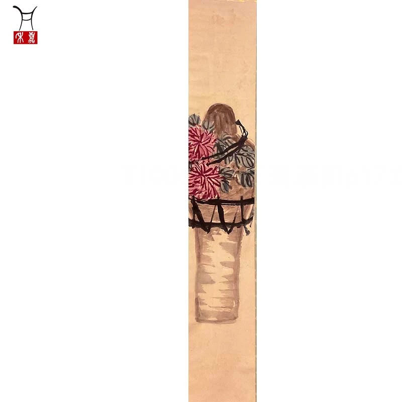T1006菊酒图p17立轴29x133/3.4平尺