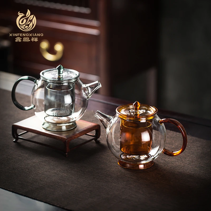 如意壶晶彩玻璃宫灯壶耐高温高硼硅玻璃煮茶壶功夫茶具