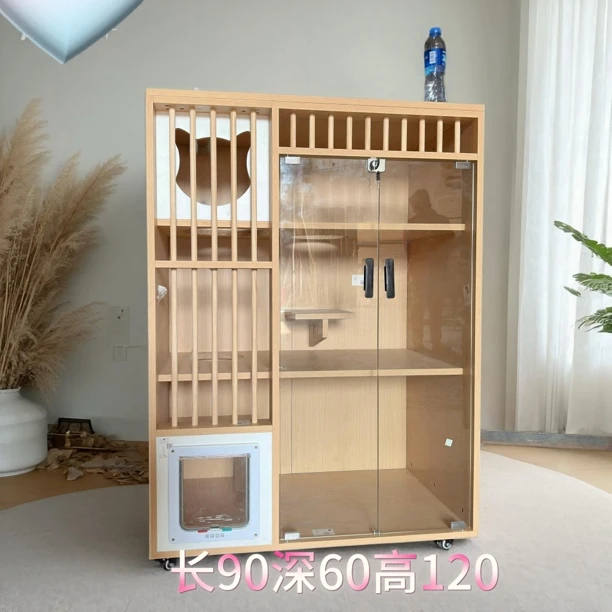 三只猫木匠专属18厚工厂实木加厚背板环保室内宠物猫别墅猫屋猫柜