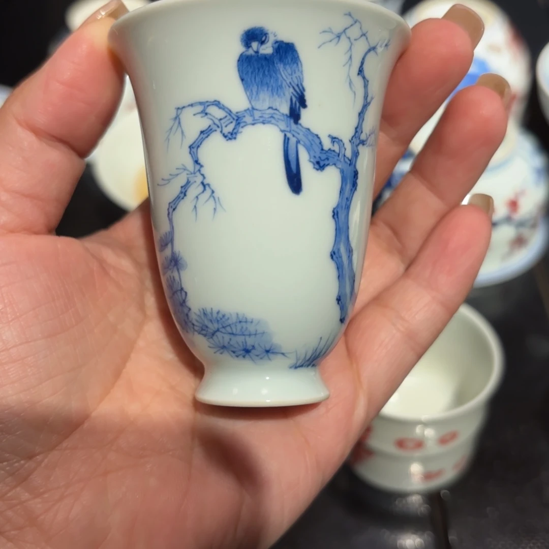 陶青花手绘福利杯杯