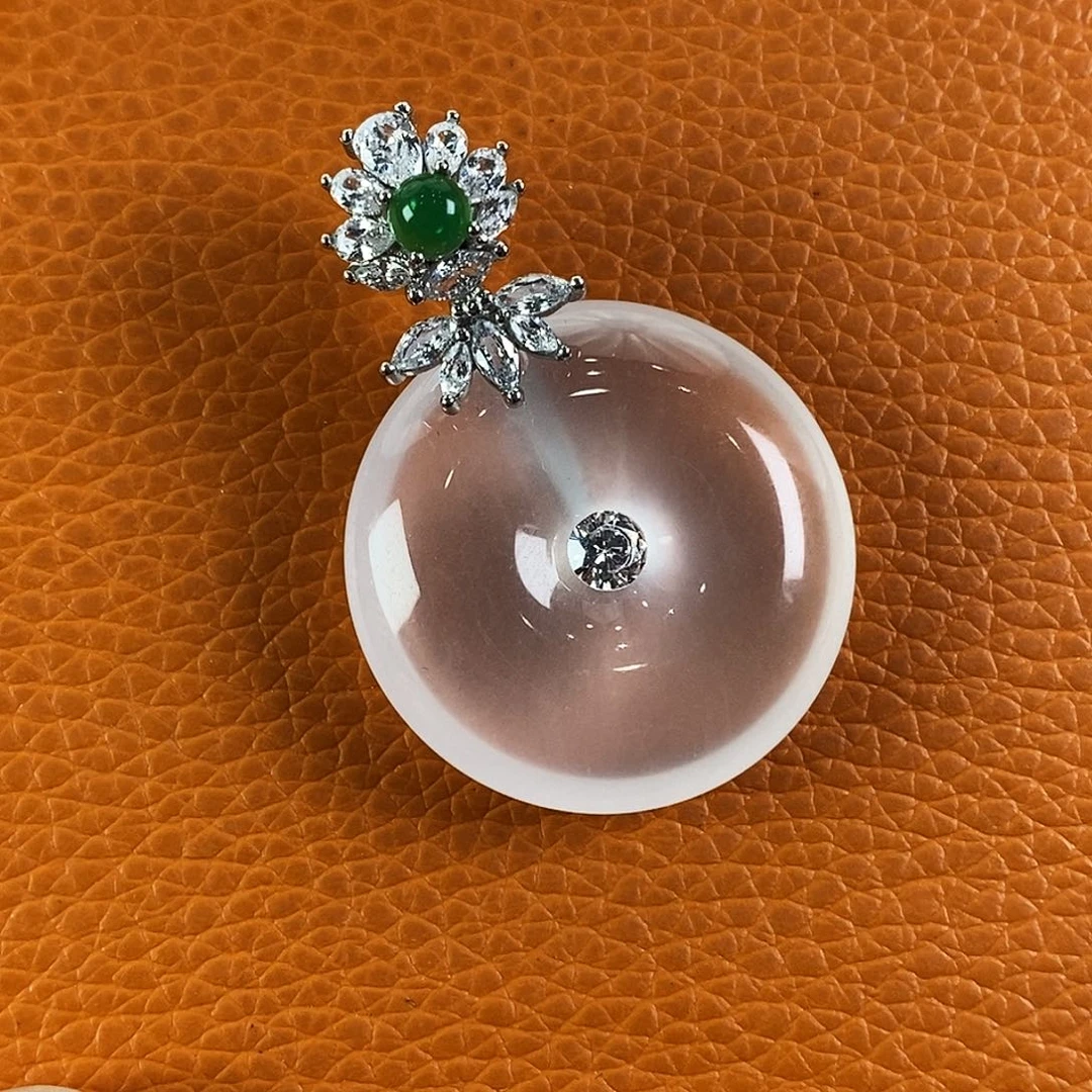 石英质玉银S925镶嵌颈饰