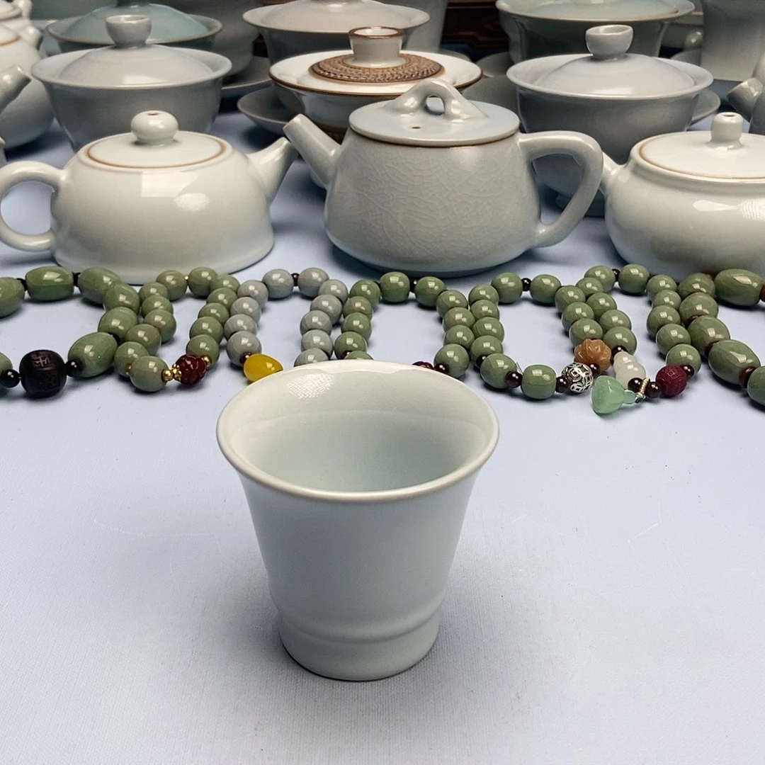 杯月白闻香杯原矿原釉原产地
