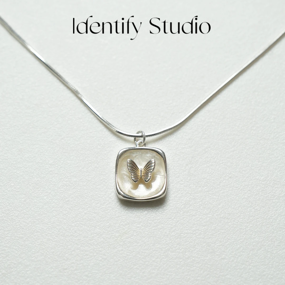 吊坠925银 IDENTIFY香香“哑光蝴蝶”高级感项链配饰私物25SS