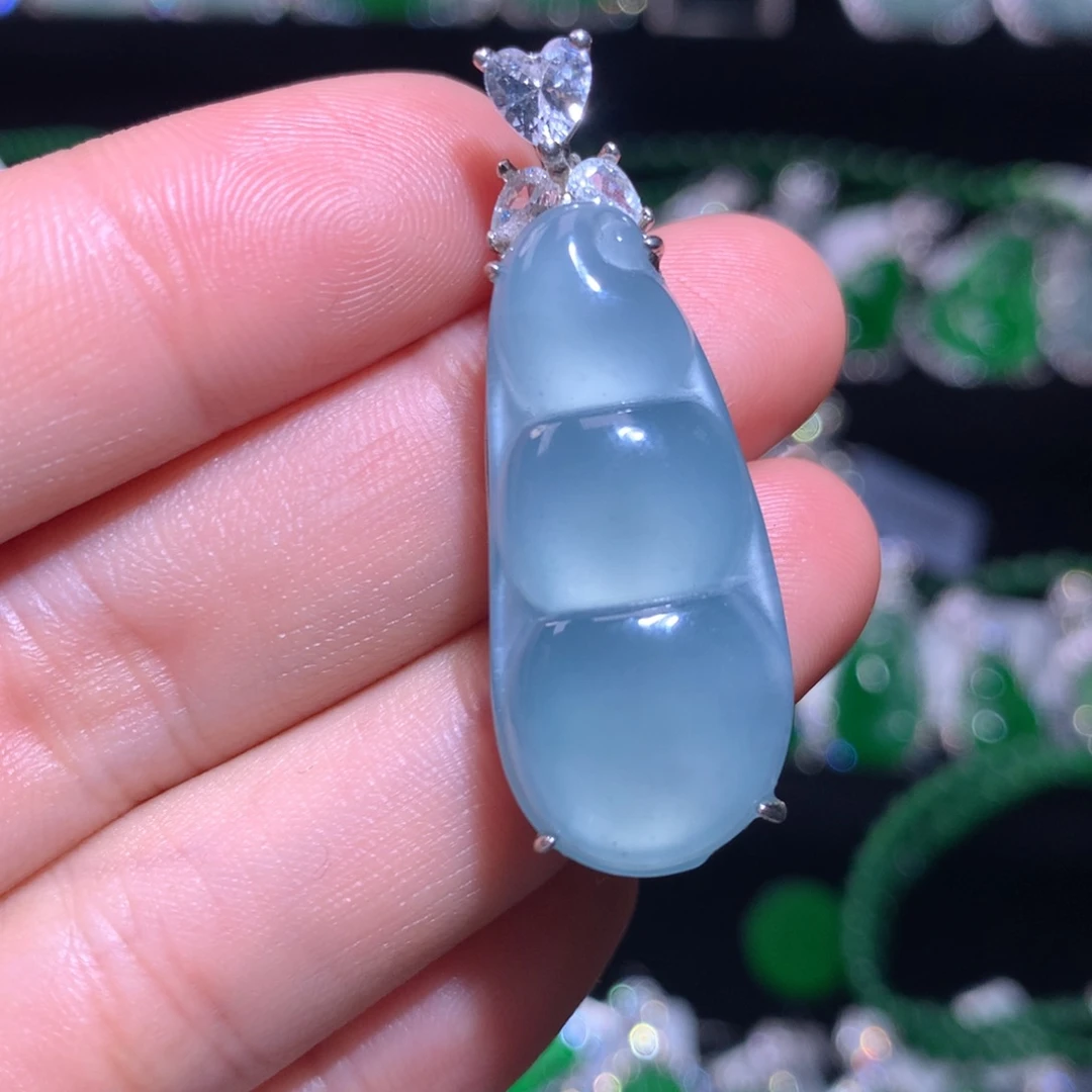 【闪购商品】翡翠银S925镶嵌颈饰天然翡翠