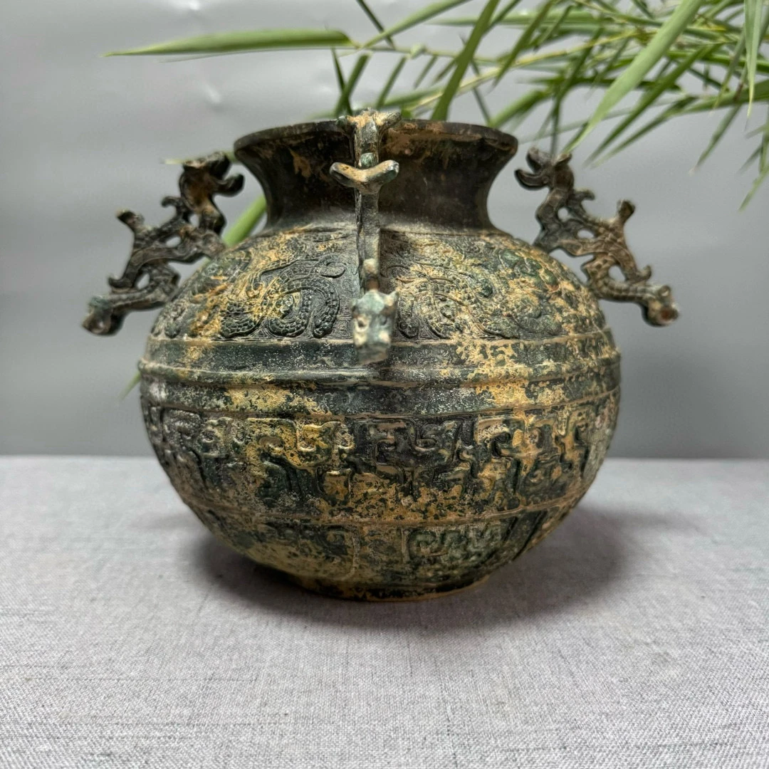 精美仿古青铜器酒礨家居摆件博古架装饰纯铜
