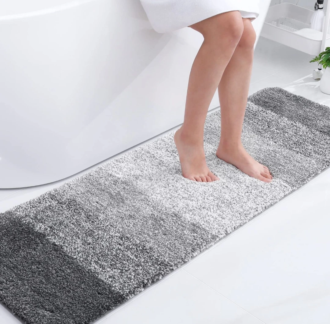 渐变雪花长款卫浴入户植绒地垫地毯