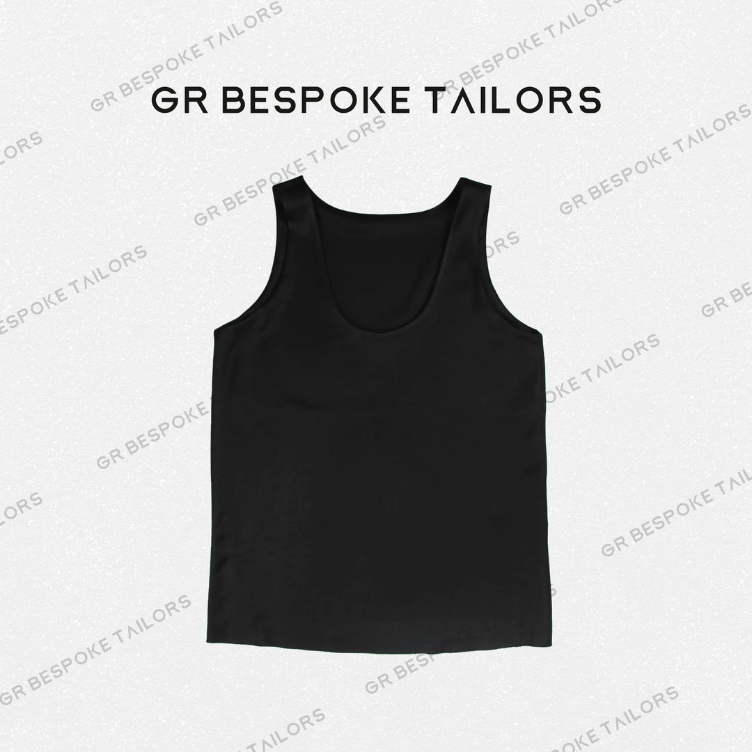 Ge Rui【柔霜渡】极简风夏季简约休闲风高端醋酸U领背心-Y04907