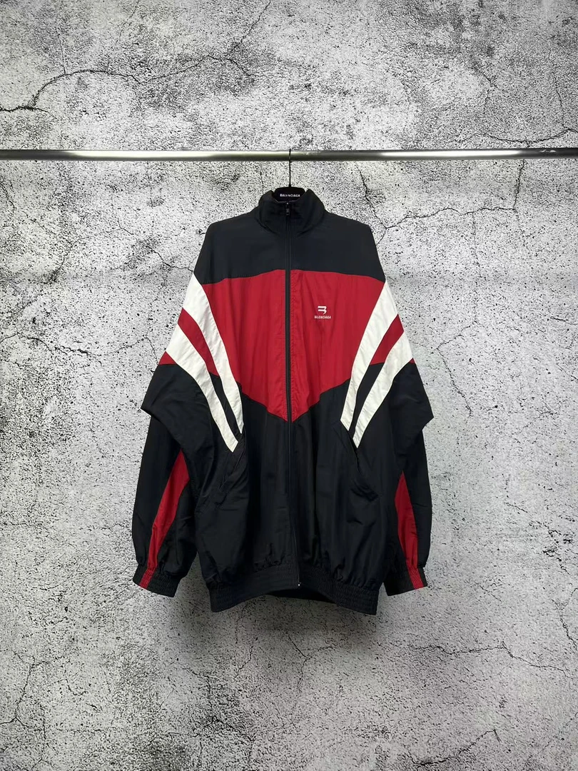 未使用 Balenciaga/巴黎世家 双勾刺绣拼接冲锋衣/0码/RN0264