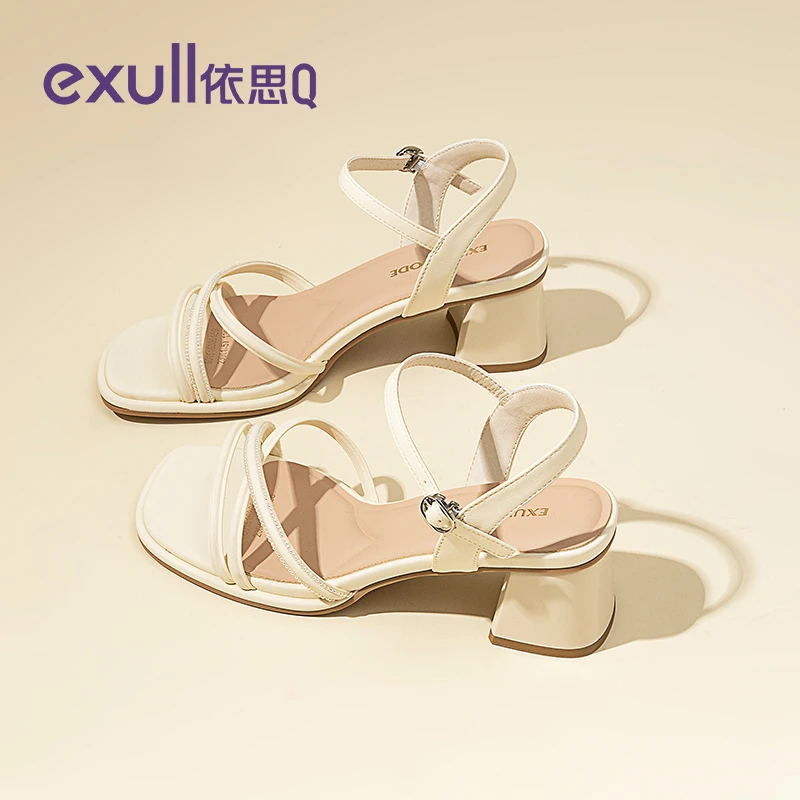 依思q百搭仙女风气质凉鞋女款2025夏季新款露趾轻便舒适休闲鞋女