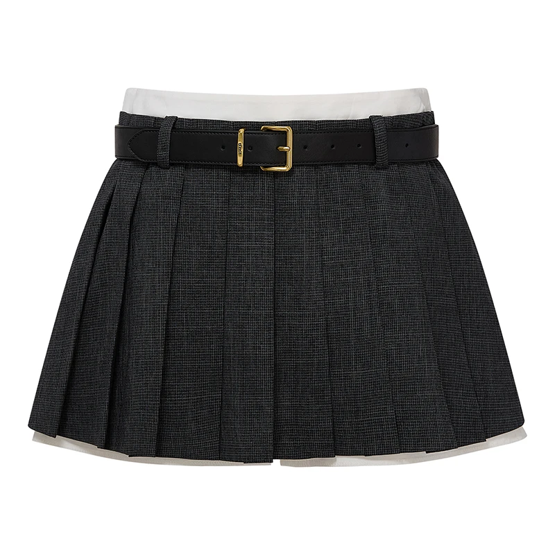 【商场同款】dzzit地素半身裙夏季时髦廓形格纹短裙女3J2S2213F