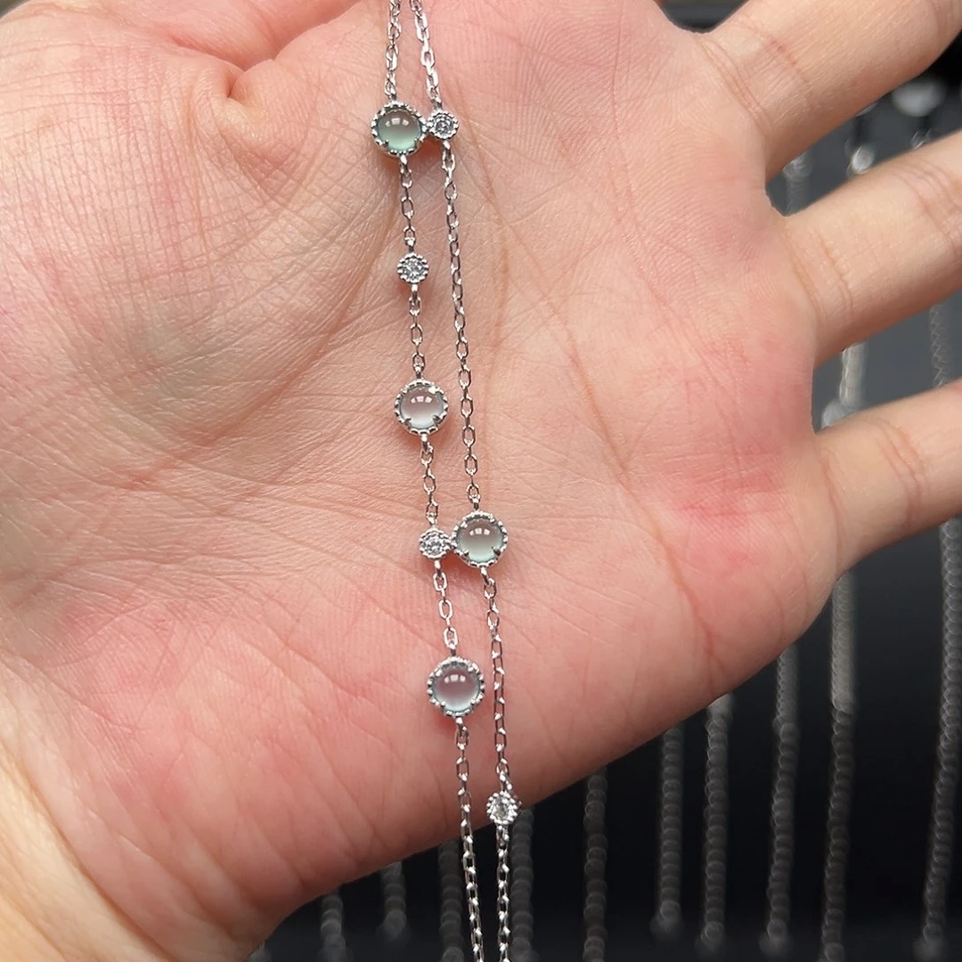 翡翠银S925镶嵌手链