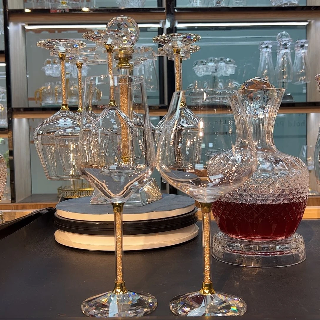 水晶玻璃手柄款白酒杯啤酒杯